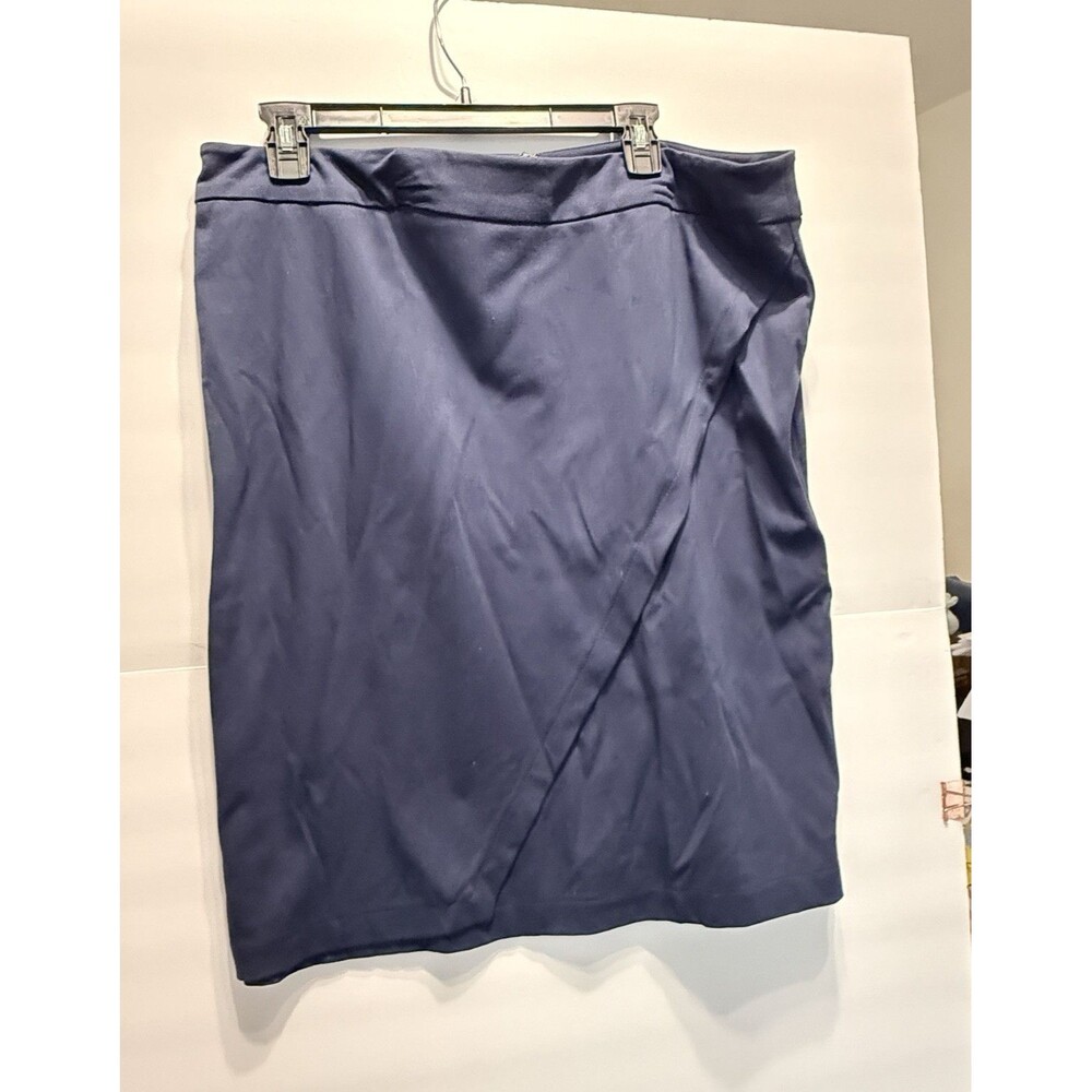 Simply Styled by Sears Women's Blue Solid Knit Pencil Skirt Knee Pull-On XL